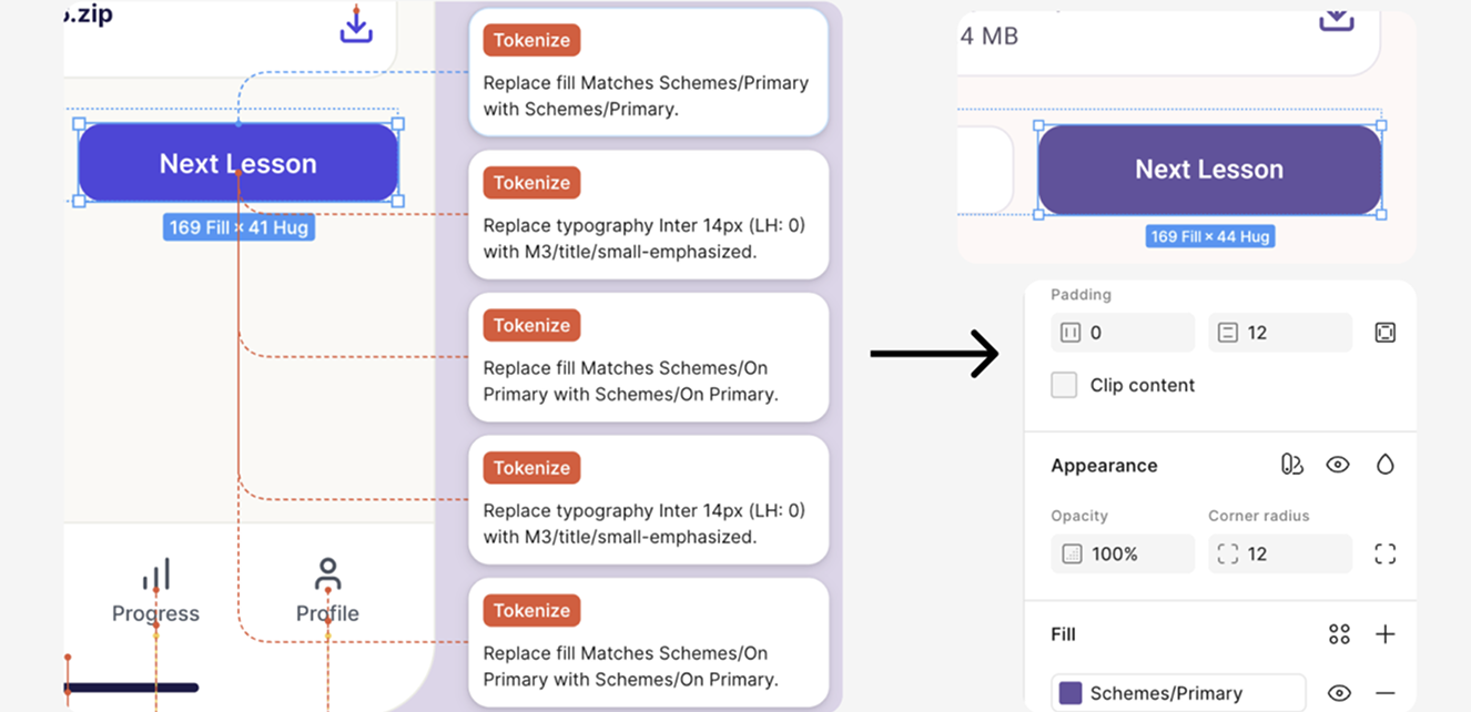 Visually matched components
